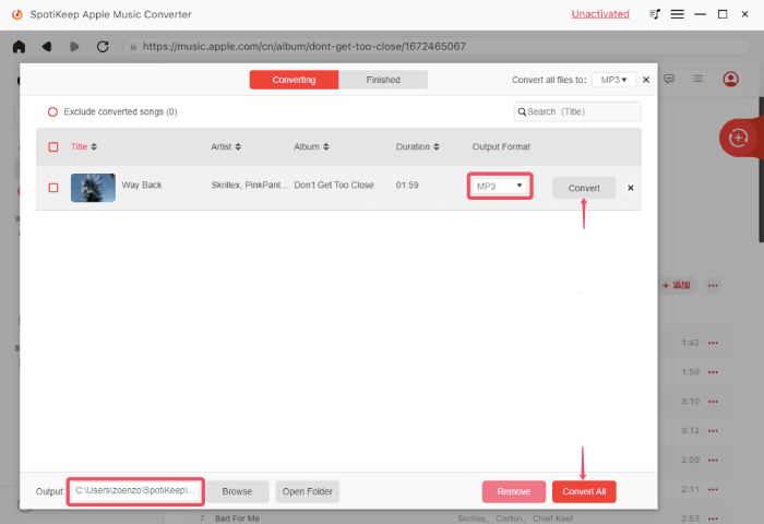 Burn Apple Music to CD SpotiKeep Output Setting