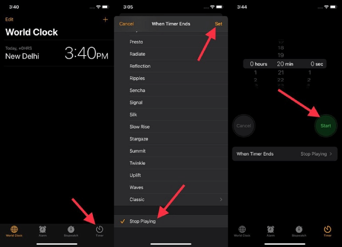 Apple Music Sleep Timer iOS