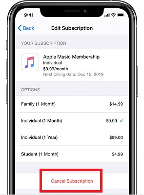 Cancel Apple Music Subscription