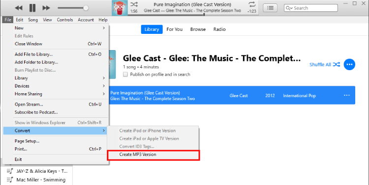 iTunes to MP3 Windows iTunes Create MP3 Version