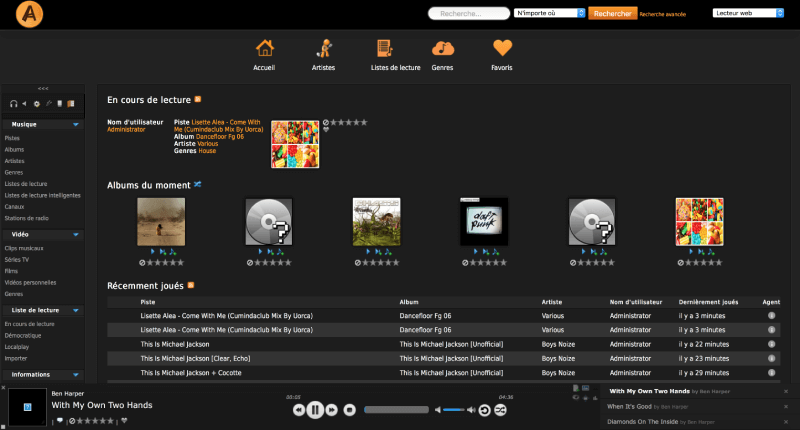 Spotify Alternative Ampache Interface