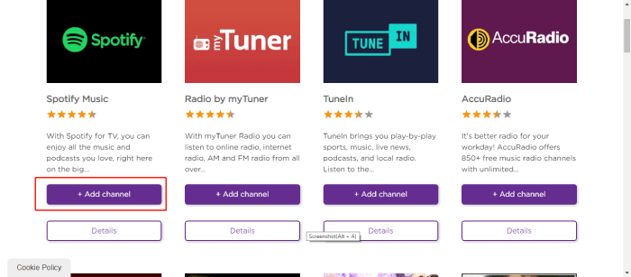 Spotify on Roku Spotify Music Add to Channel