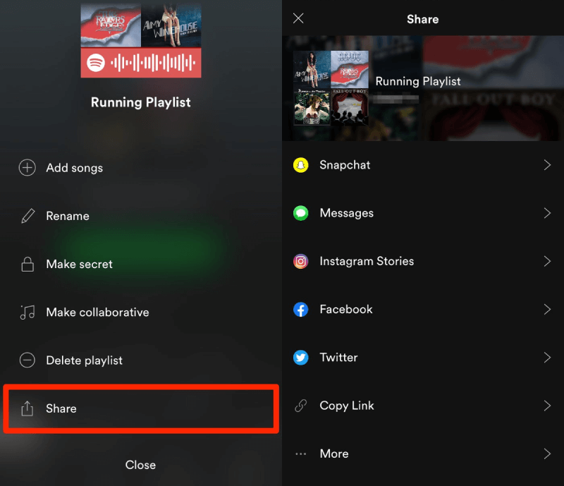 Share Spotify Playlist on Mobile