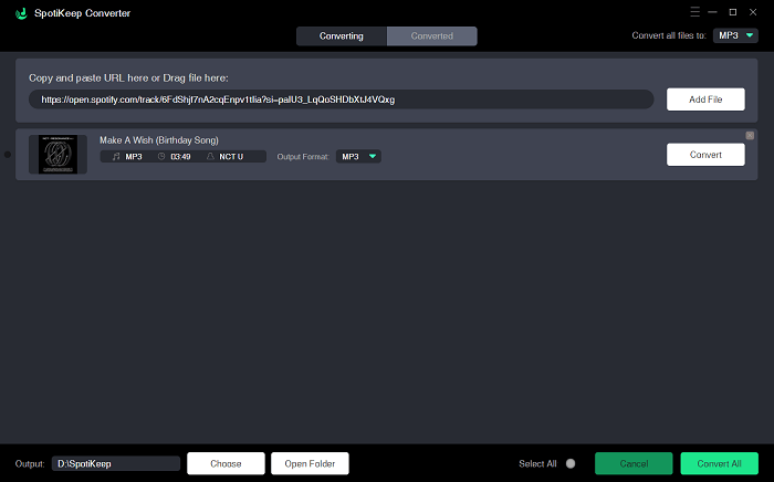 Add Spotify Songs, Playlist, or Albums to SpotiKeep Converter