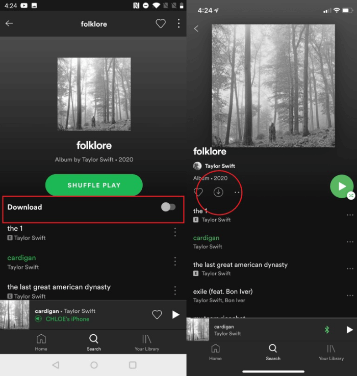 Download Music on Spotify to Phone 1