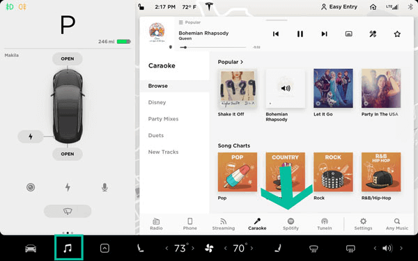 Play Spotify in Tesla with Premium