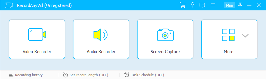 Choose Audio Recorder on RecordAnyVid