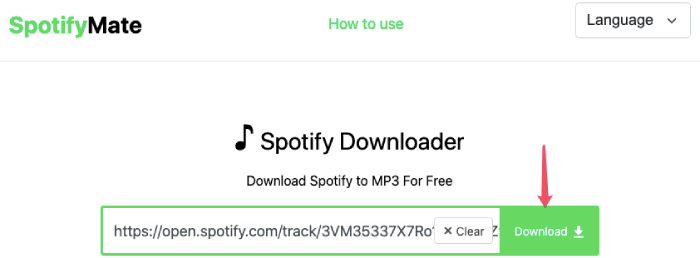 Online Spotify to MP3 Converter Spotify Mate Paste URL