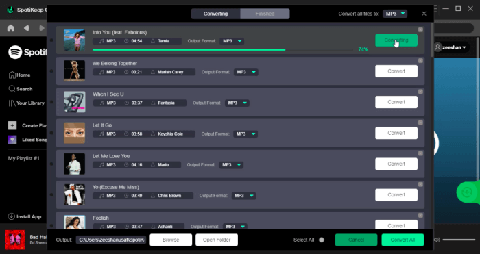 Spotify to MP3 SpotiKeep Converting