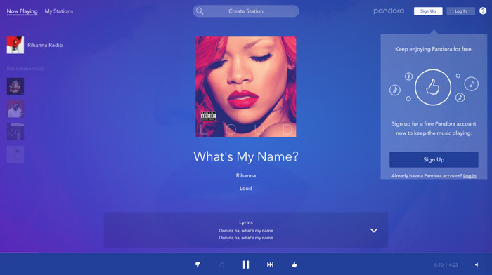 Spotify Alternative Pandora Interface