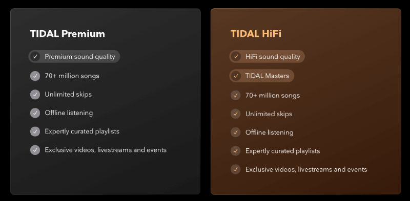 Tidal vs. Spotify Tidal Premium and Tidal HiFi